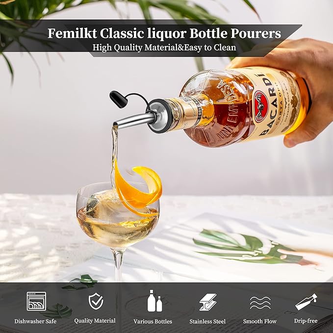 72Pack Pour Spouts - Liquor Bottle Pourers with Stoppers, Suitable for 3/4" Bottle Mouths