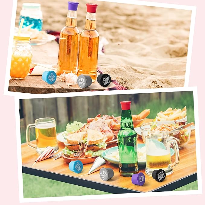 10Pcs Wine Stoppers Gift Set Funny Cats Silicone Bottle Covers Reusable Beverage Corks Strong Sealing Keep Wine Fresh Lady Man Liquor Accessories for Outdoor Picnics Weddings Barbecues Parties