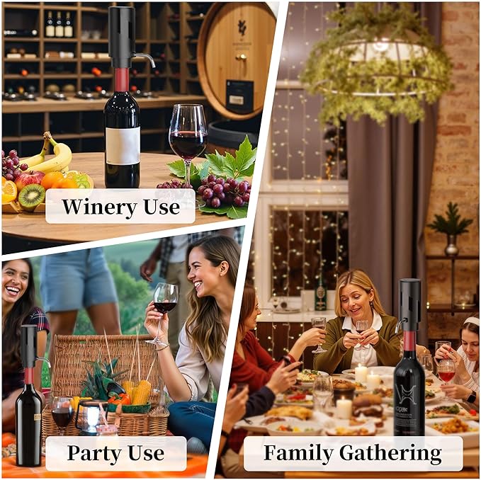 Wine Aerator Pourer with USB Rechargeable, Electric Wine Bottle Dispenser,Automatic Wine pourer Machine,One Touch Multi-Smart Wine Decanter for Wine Lovers,Wine Gifts