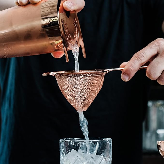 Cocktail Kingdom CoCo Strainer, Ultra Premium Mesh Cocktail Cone Strainer - Copper-Plated