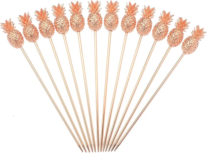 Barfly Cocktail Picks, Pineapple, Copper Plated, 4.5", Set 12