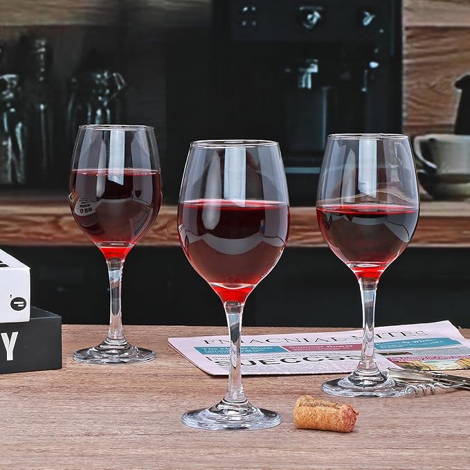 Wine Glasses Set of 12, 11 oz Clear Wine Glass Set, Red/White Wine Glasses with Pretty Gift Box for Birthday,Christmas,Party,Restaurant,Home Bar and Decorations