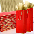 TaoBary 50 Pcs Wine Gift Bags and Gold Wrapping Paper Set Wine Bags for Bottle Bulk 4 x 5 x 13 Inch Champagne Gift Paper Sack with Handles for Valentines Day Appreciation Wedding Anniversary