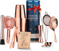 Mixology & Craft Deluxe Copper Cocktail Shaker Set – Weighted Boston Shaker Kit for Bartenders – Includes Japanese Jigger, Muddler, Pourers, Strainers – Perfect for Home Bars and Gifts