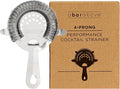 A Bar Above Cocktail Strainer, 4-Prong Bar Strainer with High Density Spring for Smooth Pouring, Fits Boston Shaker Tins and Mixing Glasses, Bar Essentials for Home Bartenders and Pros, Silver Finish