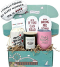 SILLY OBSESSIONS Wine Lover Gift Box for Mom – Funny Birthday Gift Basket for Mother, Wife, or Women – Includes Wine Tumbler, Aromatherapy Candle, Cozy Socks, Sleep Mask & Greeting Card