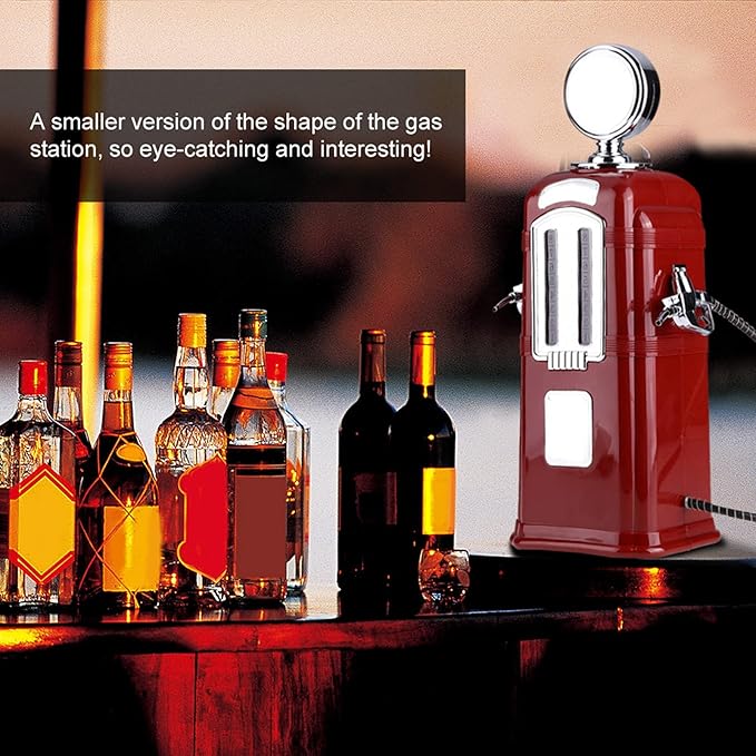 Beverage Pump Dispenser, 1000cc Double Guns Wine Beverage Pump Liquor Alcohol Beer Dispenser Beer Pump(black) (Red)
