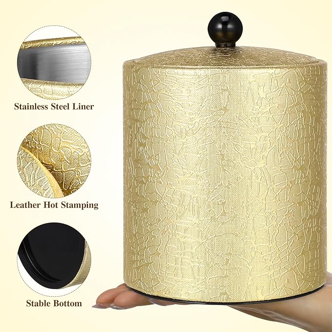 NUOBESTY Stainless Steel Ice Bucket, Sturdy Ice Cooling Bucket Portable Wine Chiller for Partyfavors, Wine Bar (golden)