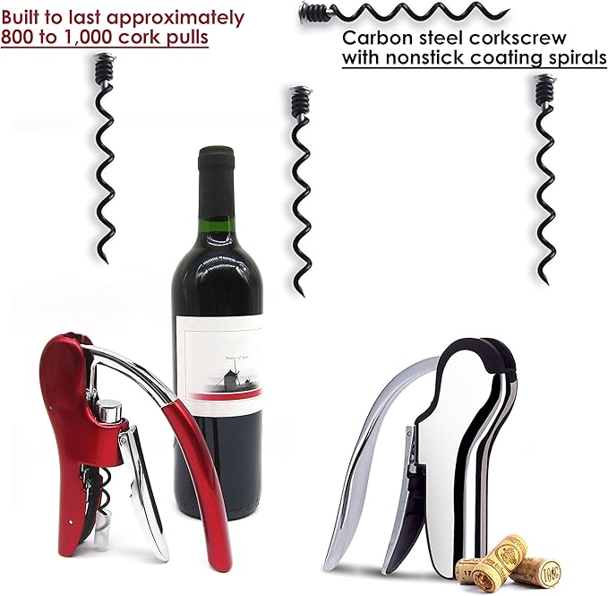 Best 3 Pack Replacement Corkscrew Spiral/Worm for KAYCROWN and BestUtensils Wine Opener