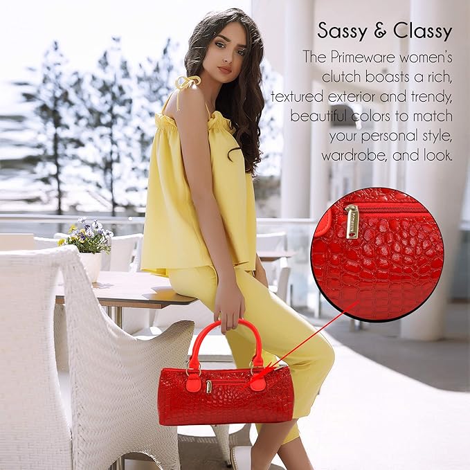 Primeware Wine Clutch Bag (Thermal Insulated) Trendy Women’s Carry Tote | Holds Red & White 750mL Bottles | Trendy Fashion | Incl. Portable Waiter-Style Corkscrew