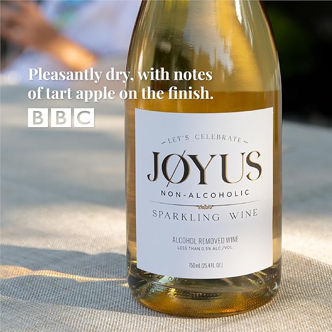 Joyus Non-Alcoholic Sparkling Wine, Award Winning Best In Class Dealcoholized Wine, Complex & Dry, Low Sugar & Low Calorie, 750 ml (1 Bottle)