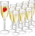 Elsjoy 12 Pack 5 oz Plastic Champagne Flutes, Reusable Champagne Glasses Unbreakable Champagne Toasting Flutes for Wedding, Party