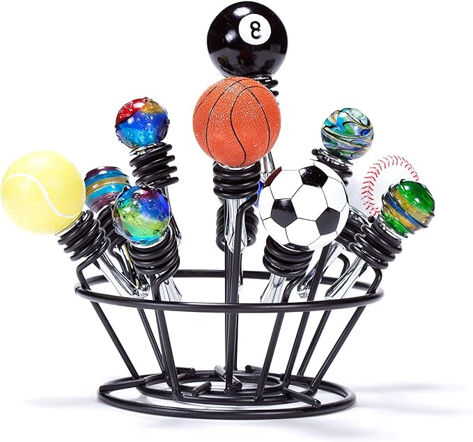 Oenophilia Bottle Stopper Bouquet, Black Metal, Wine Bottle Stopper Holder, Wine Gifts