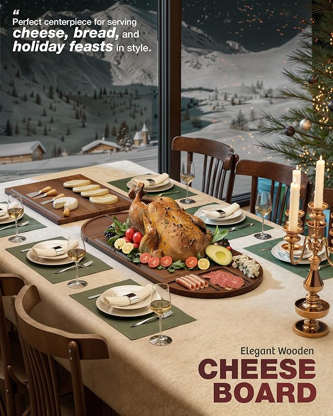 Extra Large Charcuterie Boards, 30'' x 13'' Acacia Cheese Board 3 Part Magnetic Long & Round Boards with Knive Set, Wine Opener & Cheese Marker, Unique Serving Tray for Birthday, Wedding Gift