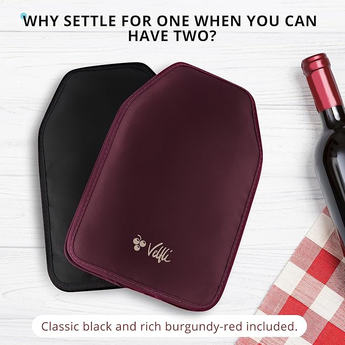 Wine Cooler Sleeve Duo Pack - Perfect for Wine & Champagne Lovers, Multicolor with Classic Black & Rich Burgundy, Stretchable, Flexible, Durable Design, Champagne Cooler Bag - Velfli