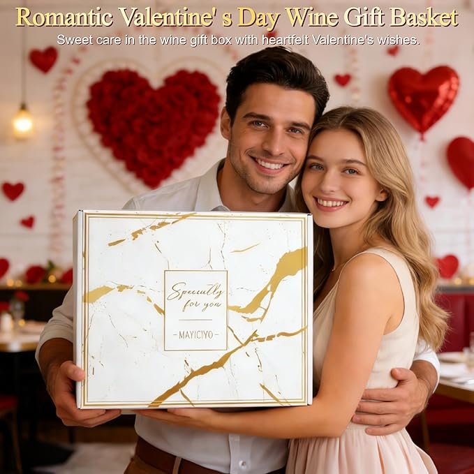 Anniversary Engagement Gifts for Men Women, Mr and Mrs Wine Tumblers Gifts Basket- Wedding Gifts for Couple, Bridal Shower, Newlywed, Husband, Wife - Insulated Wine Cooler Tote Bag w/Wine Accessories