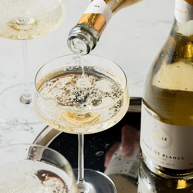 BOLLE Blanc de Blancs - Non Alcoholic Wine - Premium Alcohol Free Sparkling White Wine with Bright Citrus Freshness, Award Winning Champagne Alternative, Champagne Style - 750ml