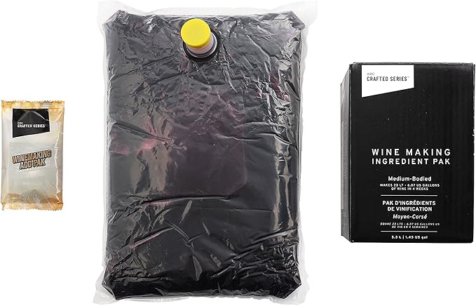ABC Crafted Series DIY Wine Making Kit | 6 Gallon Wine Kit | Premium Ingredients for DIY Wine Making, Makes 30 Bottles of Wine (Washington State Merlot, Medium-Bodied)