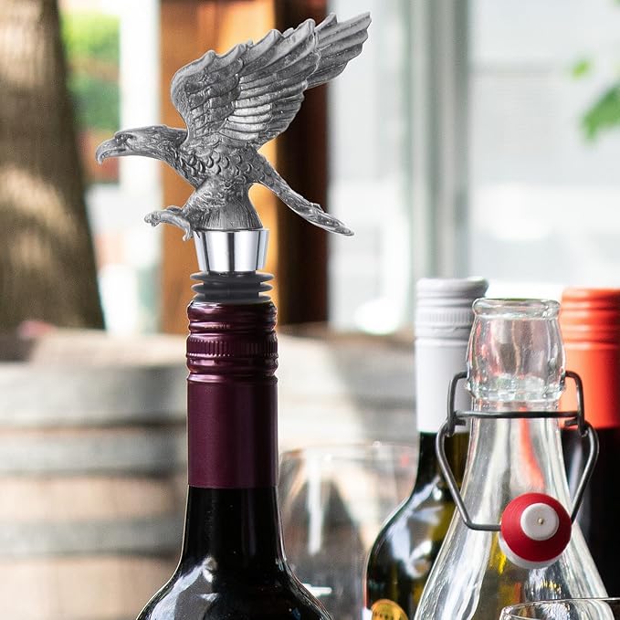 OSALADI Zinc Alloy Eagle Wine Bottle Stopper Reusable Decorative Plug for Wine Preservation Easy to Use High Sealing Performance