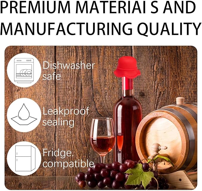 Formal Hat Wine Stoppers Hat-Shaped Bottle Plug Wine Bottle Stoppers Wine Accessories Kitchen Gadgets Kitchen Gift Set Creative Gifts Baseball Party Decoration-2pcs Red Bottle Stoppers