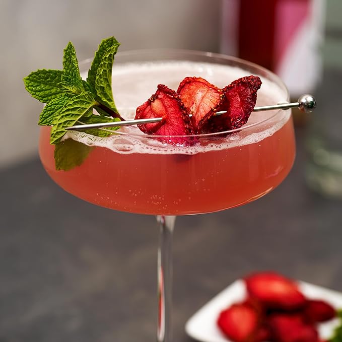 Collins Dehydrated Strawberry Cocktail Garnish Slices, 1.3 oz – Perfect for Strawberry Gin Fizz, Spritzes & Desserts – Premium Drink & Food Garnish – 1.3 oz