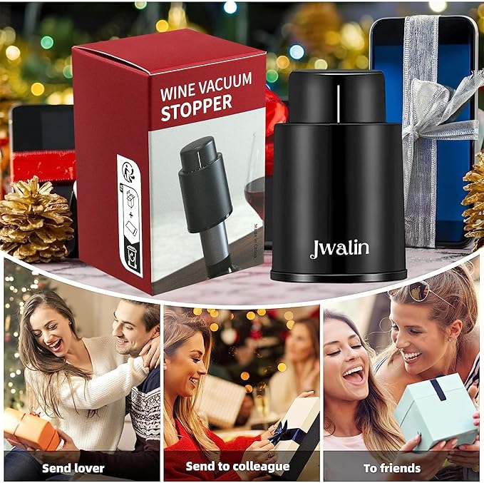 Wine Aerator Pourer & Vacuum Pump Stopper Gift Set – Enhance Flavor, Preserve Freshness, No-Drip Pour, Perfect Wine Accessories Gift for Wine Lovers