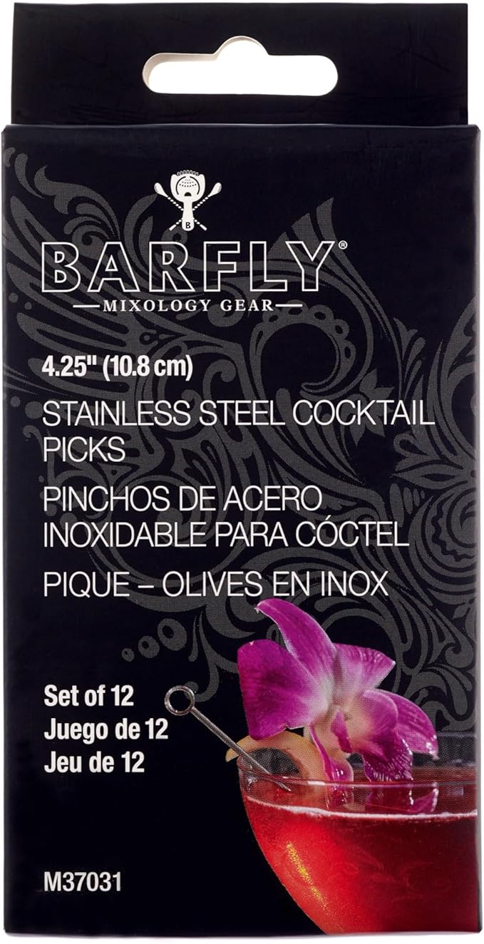 Barfly Circle Top Cocktail Pick, Stainless (Pack of 12)