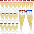 Jingmore 36 Pcs Plastic Champagne Flutes 4.5 oz Clear Disposable Wine Glasses Cocktail Cup Champagne Glass for Wedding Graduation Summer Party Favor Mimosa Bar Supplies (Blue,Red)