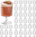 FillTouch 36 Pcs Mini Wine Glasses Bulk, 7.5 oz Small Acrylic Goblets Set, Unbreakable Clear Wine Cups Bulk Cocktail Glasses for Mother's Day Wedding Birthday Guest Graduation Party Supllies (Begonia)