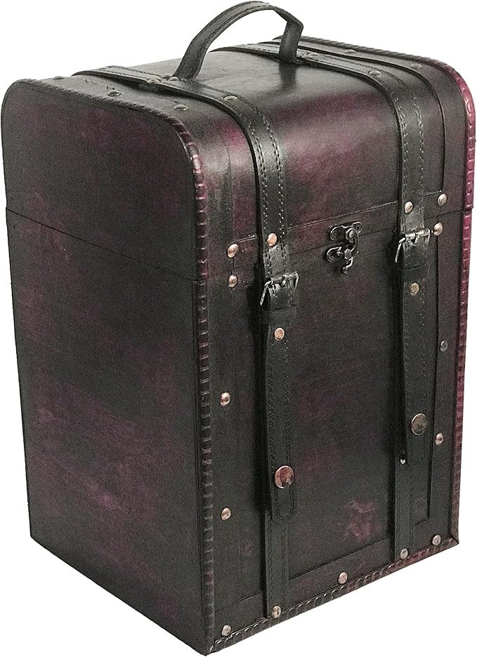 Allgala Wooden Wine Bottle Box with Antique Finish, 4-Bottle, HD90201