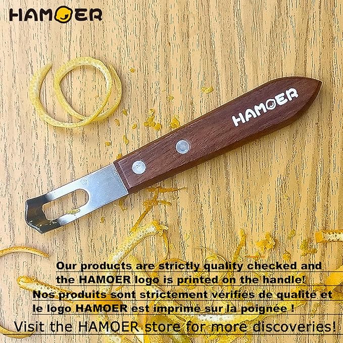 Channel Knife Zester - Fruit and Vegetable Tool for Decorating Cocktails, Desserts, and Salads Stainless Steel Tip 2 PACK