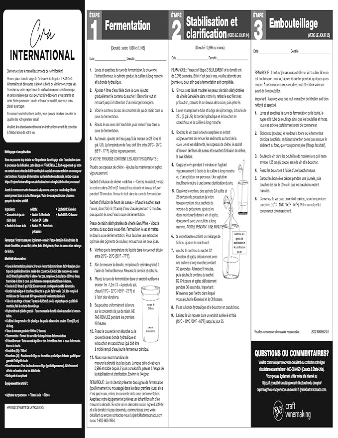 Wine Ingredient Kit - Cru International - Chile Merlot Style