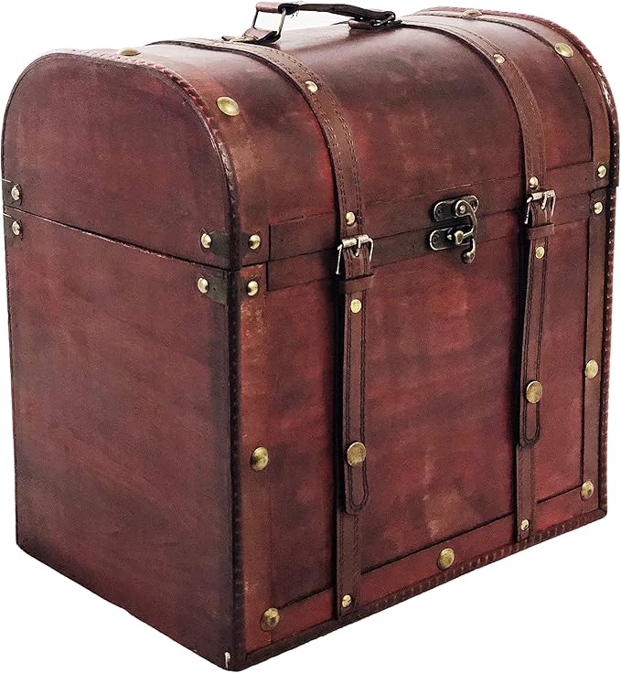 allgala Wooden Wine Bottle Box with Antique Finish, 6 Bottle