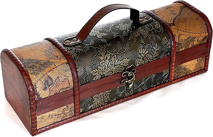 allgala Wooden Wine Bottle Box with Antique Finish