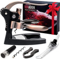 VINABON Wine Opener Set - Updated 2026 All-in-One Wine Bottle Opener Set with Wine Aerator, Foil Cutter, Stopper, Stand - Manual Lever Corkscrews Wine Opener for Wine Bottles with WineGuide eBook