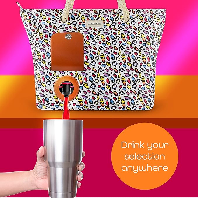 CORK & VINE Wine Tote Bag, Insulated Leakproof Wine Cooler Bag with Nautical Rope Strap | 3x 1.5 Liters Beverage Bag Included