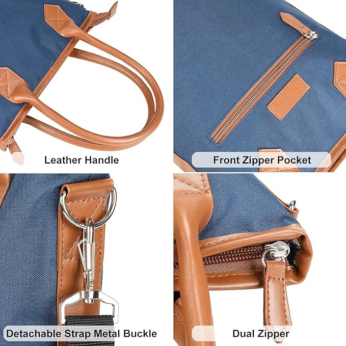 Tirrinia Insulated Wine Gift carrier Tote - Travel Padded 2 Bottle Wine/Champagne Cooler Bag with Handle and Adjustable Shoulder Strap, Great Wine Lover Gift, Blue