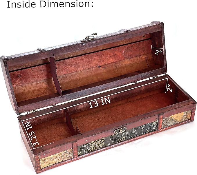 allgala Wooden Wine Bottle Box with Antique Finish