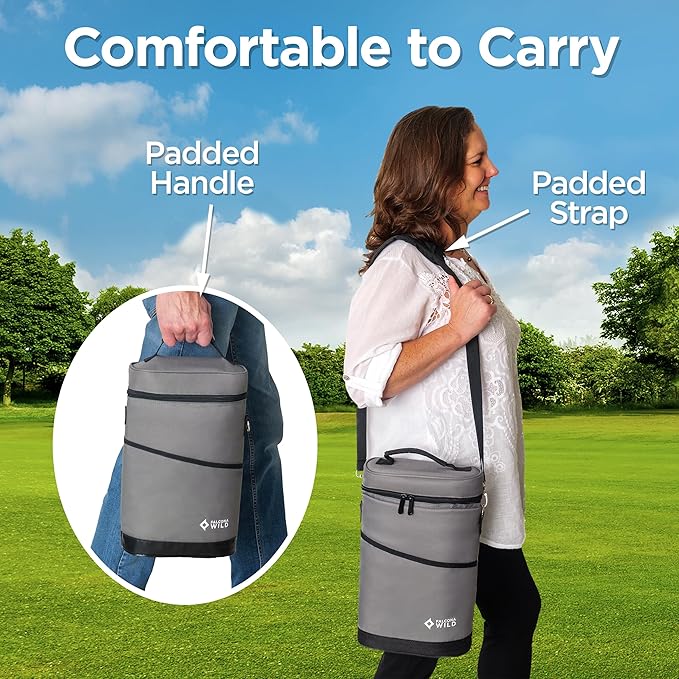 Falcona Wild Wine Cooler Bag Plus Two Cooler Sleeves – Holds 2 Bottles – Keeps Drinks Cold for Hours – Fits Standard, Tall and Champagne Bottles – Portable Insulated Wine Tote Carrier Bags For Travel