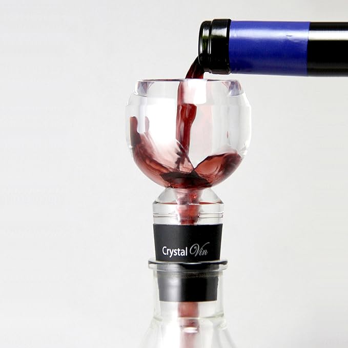 Supreme Housewares Crystal Vine Wine decanter Wine Sediment Filter Pourer Acrylic Plastic Wine Aerator (Red)