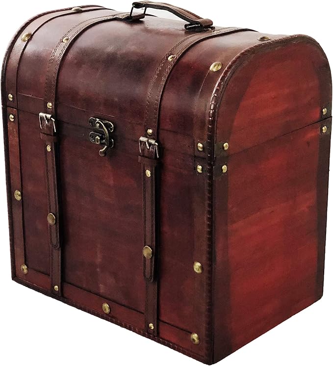 allgala Wooden Wine Bottle Box with Antique Finish, 6 Bottle