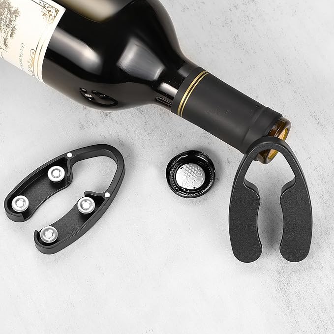 Wine Foil Cutter Magnetic Wine Bottle Foil Cutter Tool,Stainless Steel Blade Easily Removes Aluminum Foil Wine Bottle Opener,Black 2Pcs