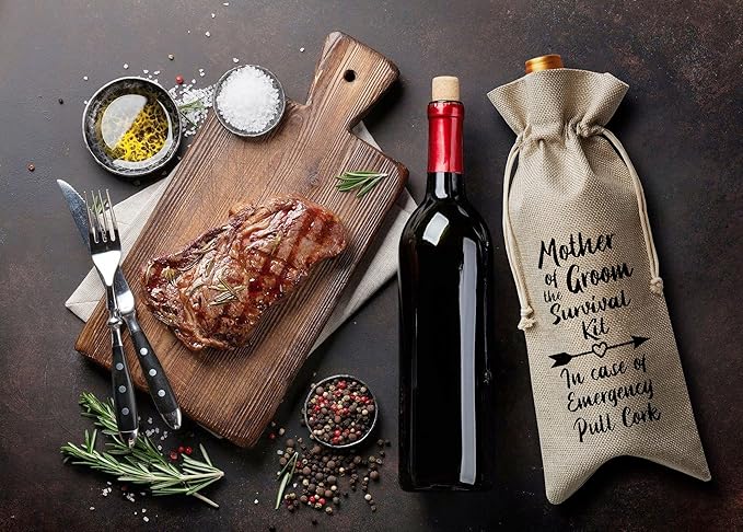 Mother of Groom Survival Kit Wine Bag, Gift for Groom's Mother, Mother-in-law – 1 Pc(A003)