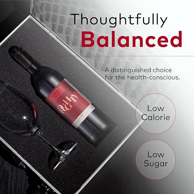 Thomson & Scott Noughty Red, Dealcoholized Rouge Non Alcoholic Red Wine, Dry, Ripe Fruit, Black Pepper, Rose, Cherries, Low Acidity, Organic, Low-Sugar, Syrah Grapes, <0.5% ABV, 750ml Bottle, 1 Pack