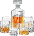 Style Setter Whiskey Decanter Set with Glasses - Prestigious Whiskey Set with 25oz Liquor Decanter and 6 Glasses - Upscale Whisky Decanter & Glass Set - Birthday Gifts Fathers Day