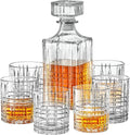 Style Setter Whiskey Decanter Set with Glasses - Prestigious Whiskey Set with 25oz Liquor Decanter and 6 Glasses - Upscale Whisky Decanter & Glass Set - Birthday Gifts Fathers Day
