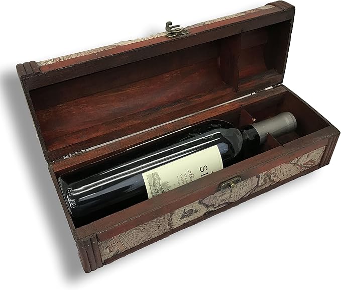 allgala Wooden Wine Bottle Box with Antique Finish