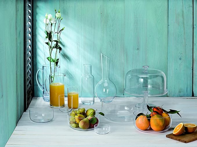 Luigi Bormioli Sublime 34 oz Glass Carafe with Cork Stopper – 10.4" Lead-Free Crystal Wine Decanter for Water & Wine – Elegant Serving Bottle, Clear Glass Serveware, Made in Italy