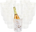 Tiawudi 12 Pack Plastic Ice Bucket For Parties, Gold Glitter Clear Wine Cooler for Wedding, Good as One Large Champagne Chiller Or Classic Wine Bottle Chiller