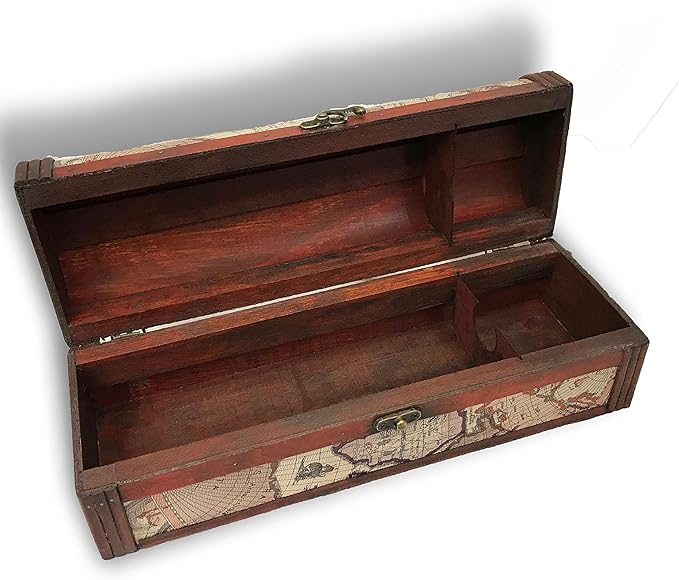 allgala Wooden Wine Bottle Box with Antique Finish